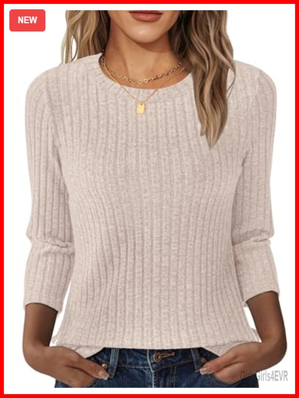 Women's 3/4 Sleeve Tunic Top Round Neck Pullover Blouse Business Casual